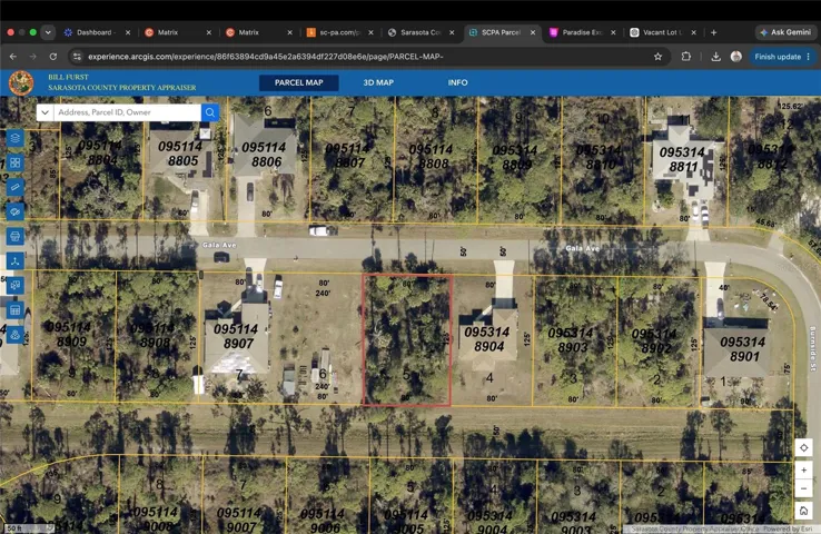 Lot outlined in Red.