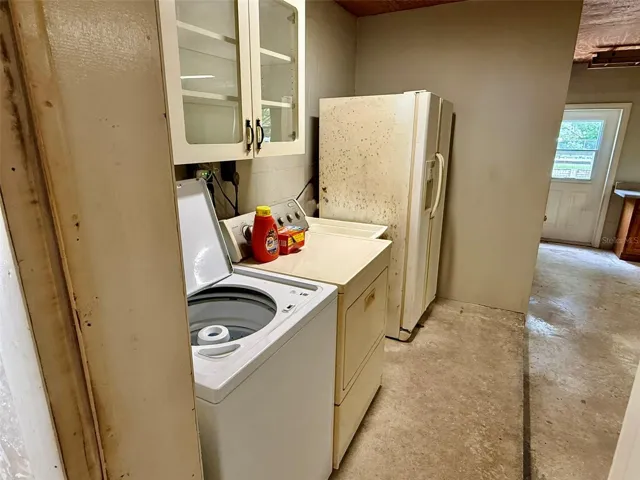 Laundry room in garage