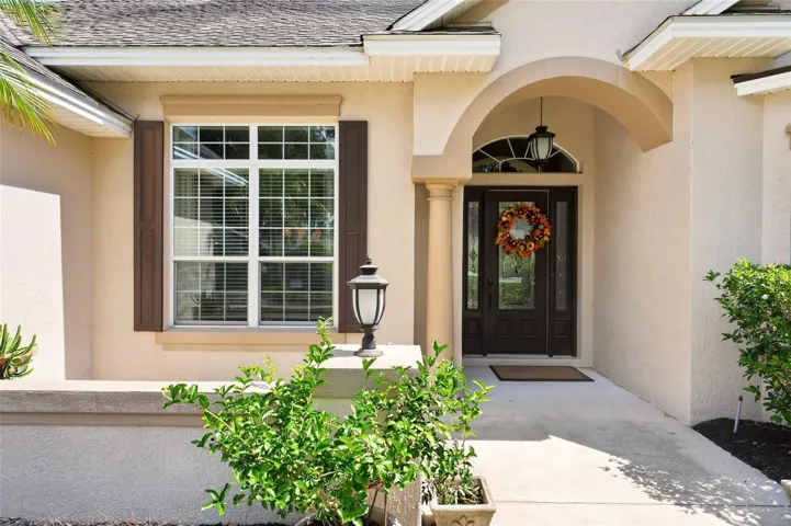 Welcoming front porch and covered entry