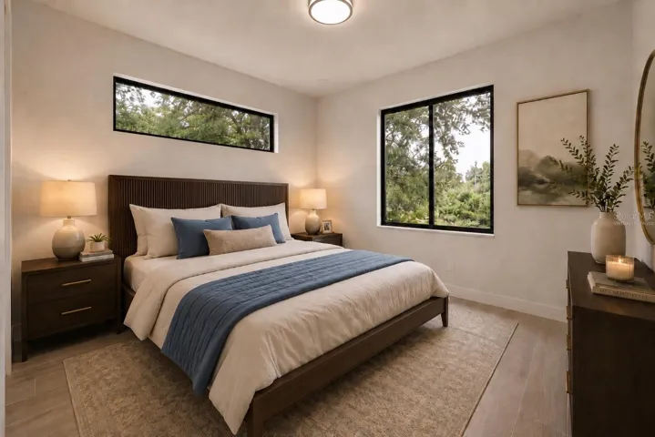 Bedroom 3 Virtually Staged Features Clerestory Window