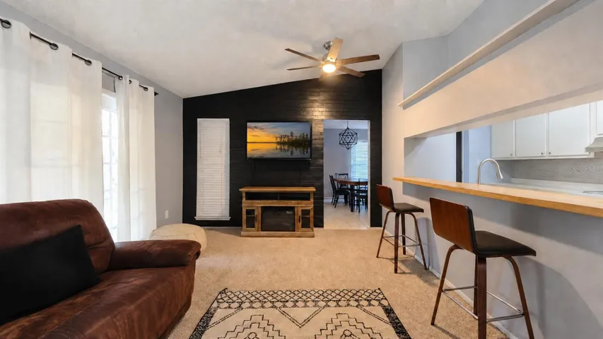 Living room with accent wall