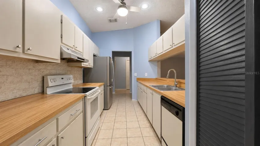 Kitchen view toward hallway