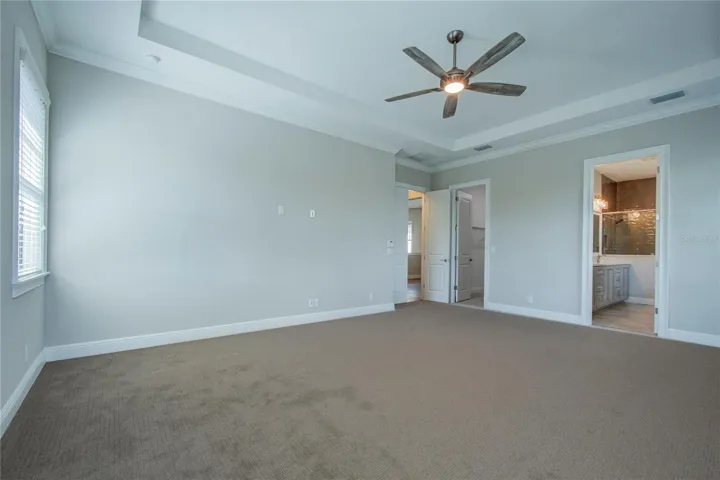 Primary bedroom with huge walk in closet