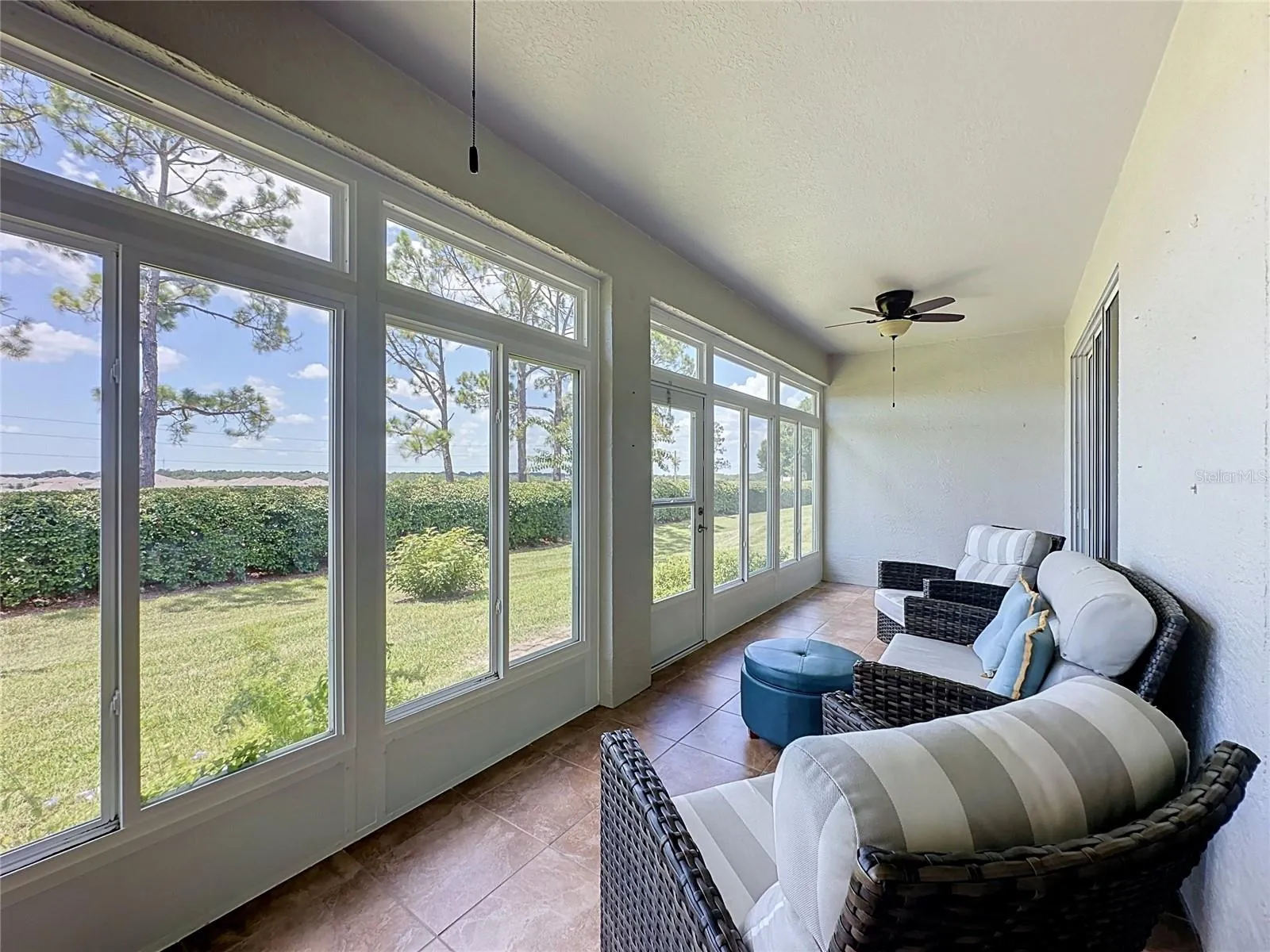Lanai has glass windows