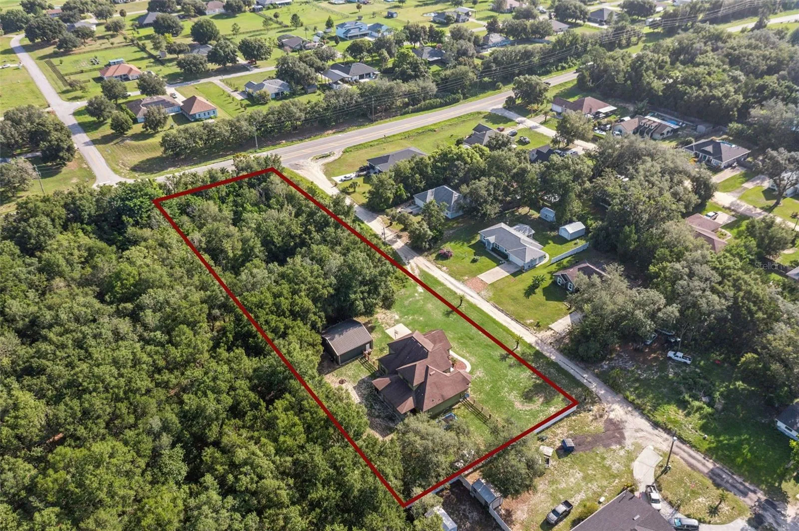 Aerial of 1.68 Acre Lot