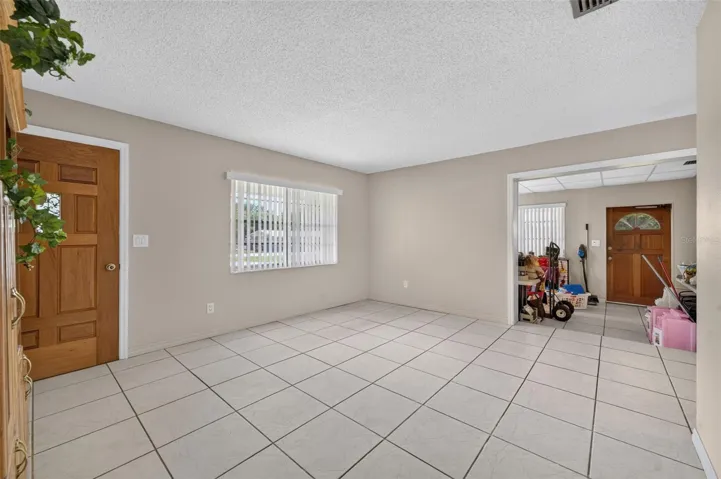 View from entry into the living room.