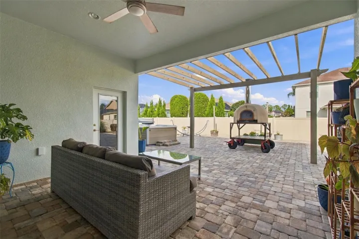 Lanai plus over 1100 square feet of pavered patio