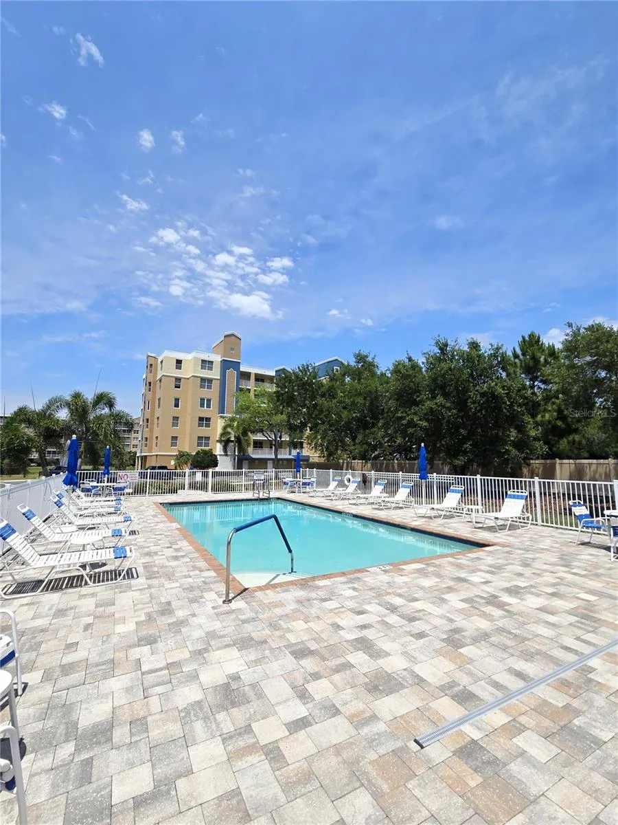 One of two community pools.