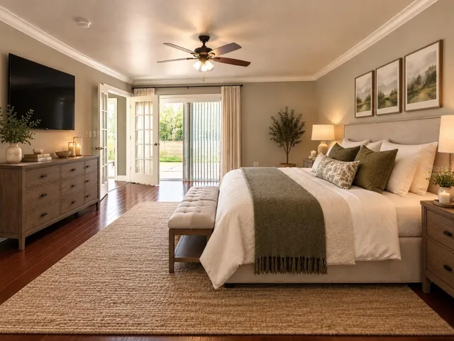 Virtually Staged Master Bedroom