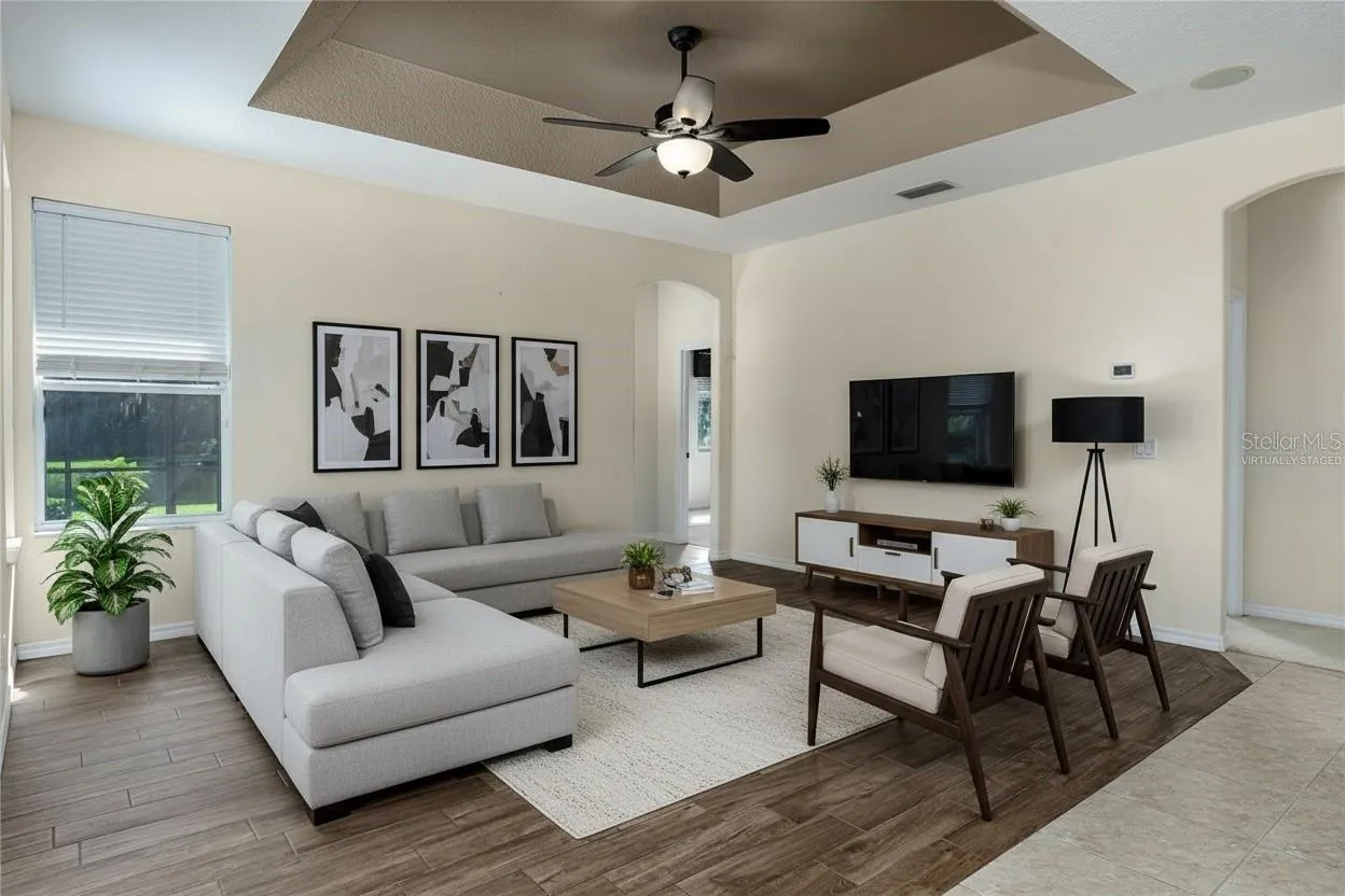 Virtually Staged Family Room