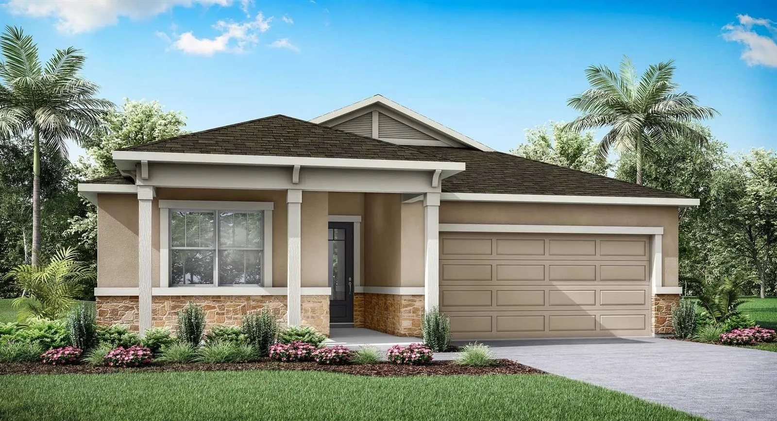 Meridian Parks - Talbot Floorplan - Coastal Elevation - Architect's Rendering