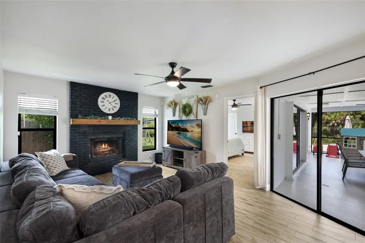 Wood-burning fireplace