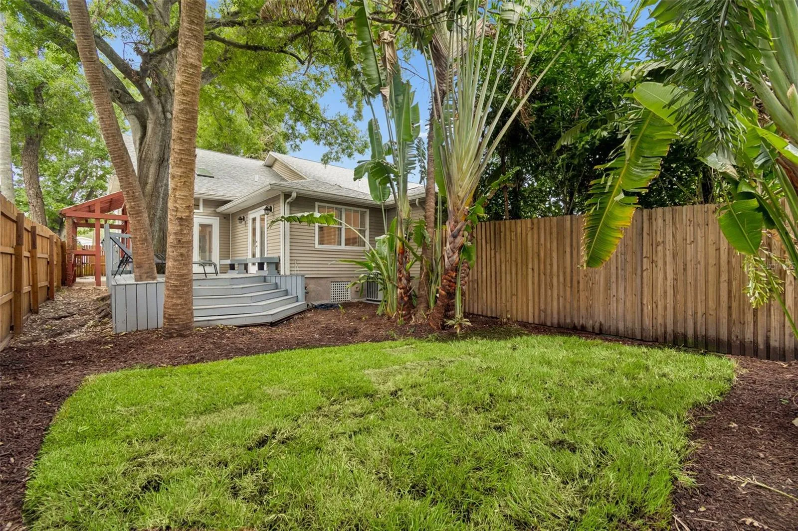 Fenced in backyard