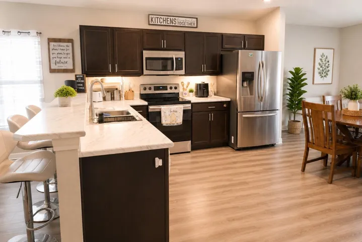 Bright and welcoming kitchen dining space