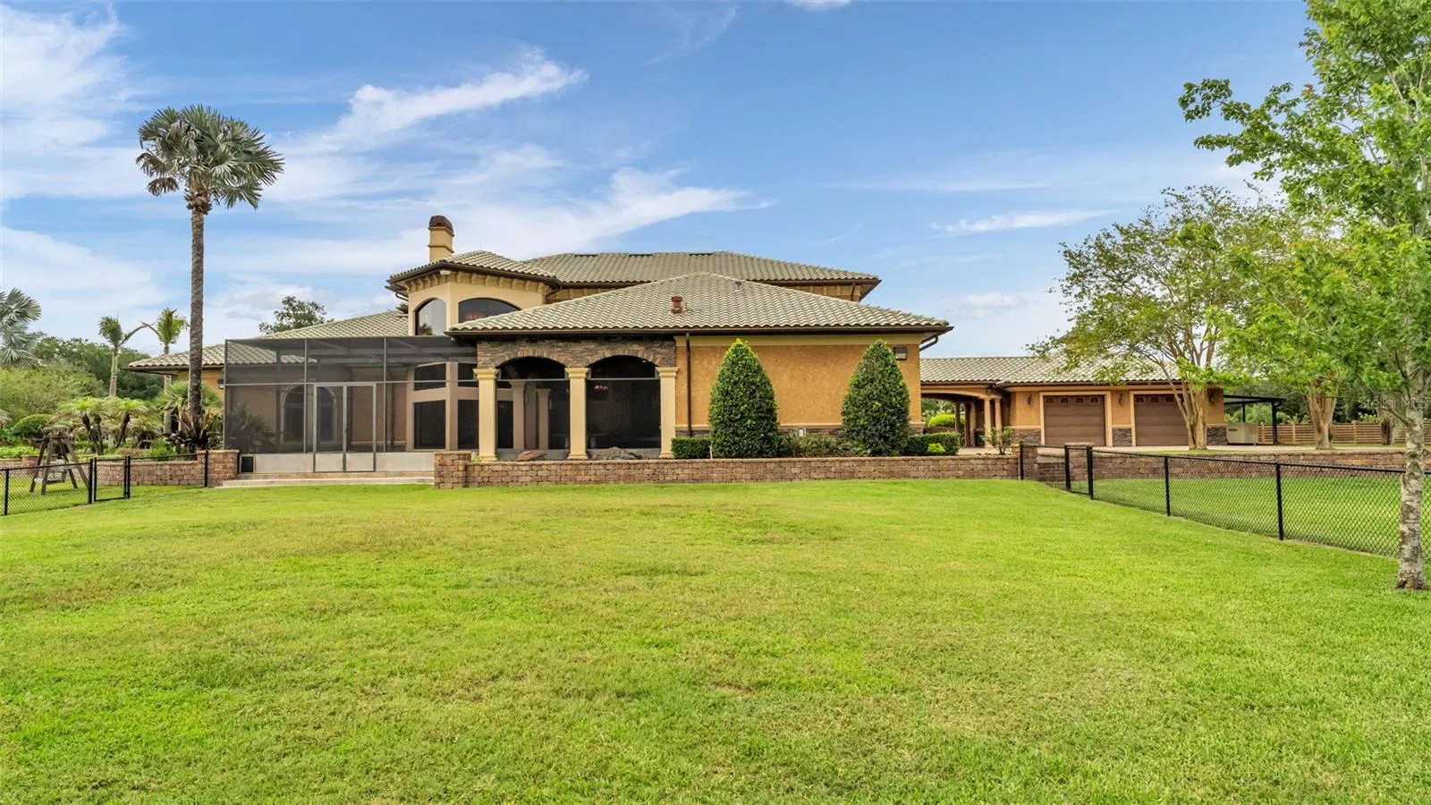 Exterior Rear view - Architectural finishes highlighted on each elevation.