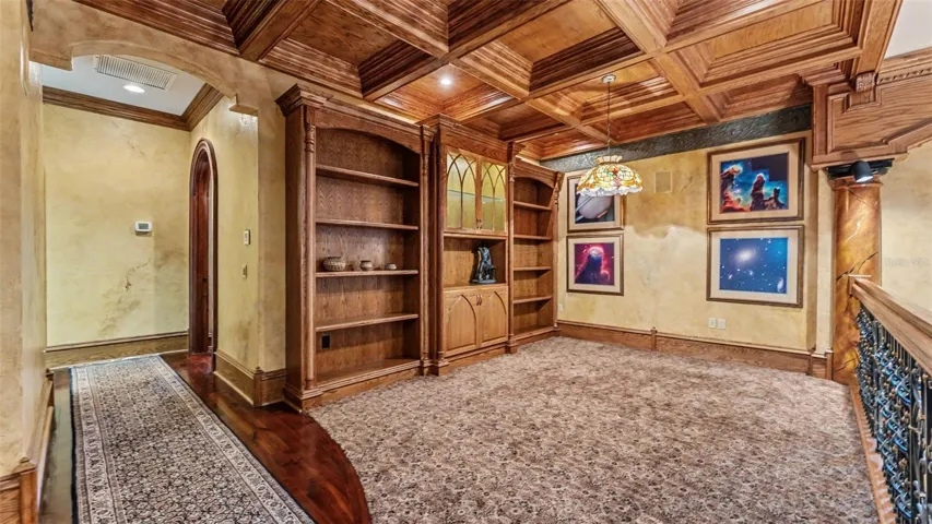 Executive Loft with Coffered Ceiling and Built in storage has the best view in the house!