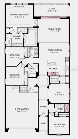 Floor Plan - Additional Highlights Include: 8' interior doors, 9' ceilings, pre-plumb water softener and future laundry tub, and shower in place of bathtub in bathroom three