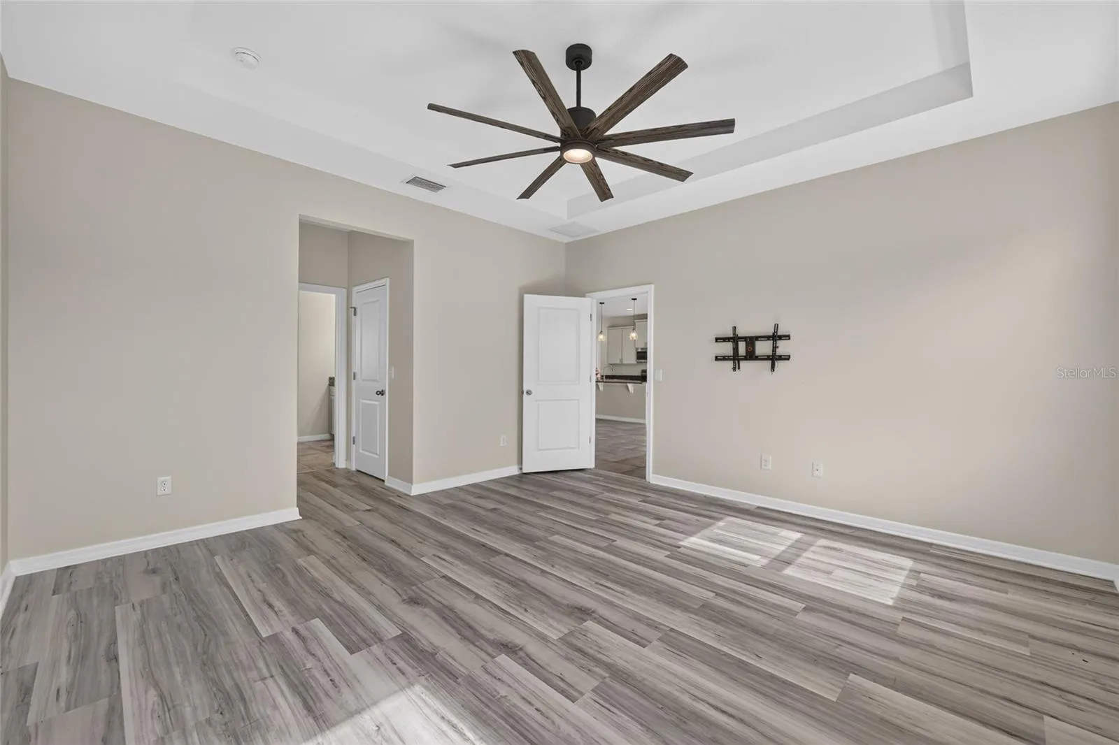Primary bedroom with walk in closets