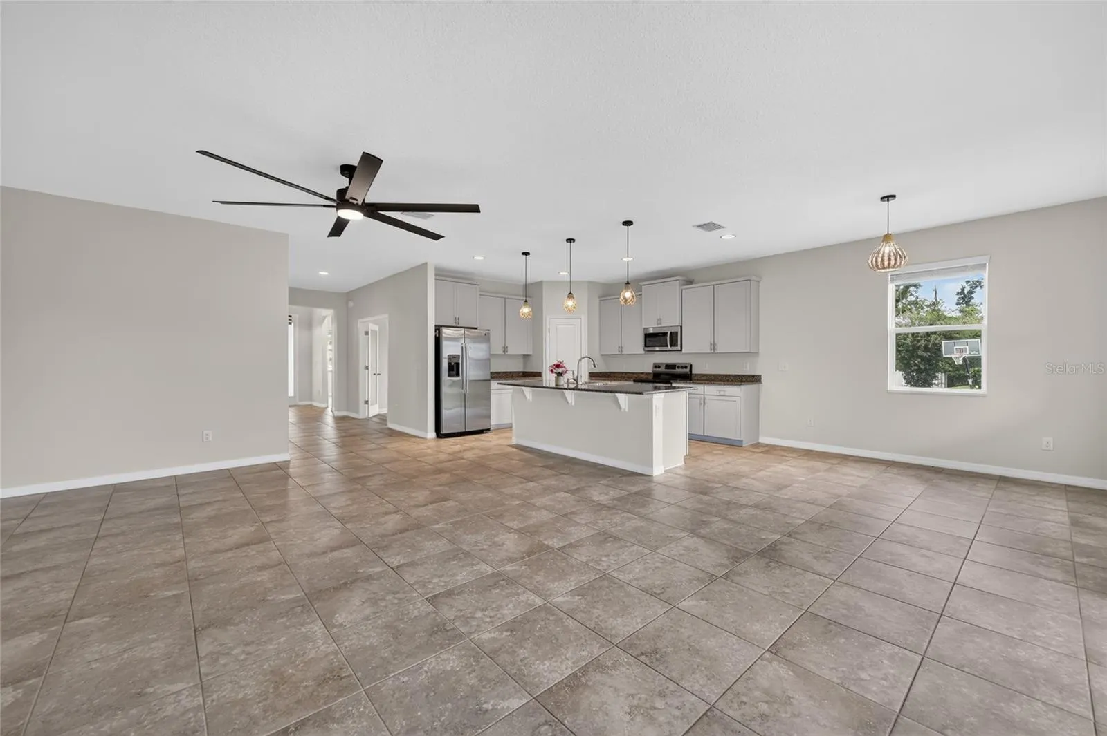 Living room and dining area