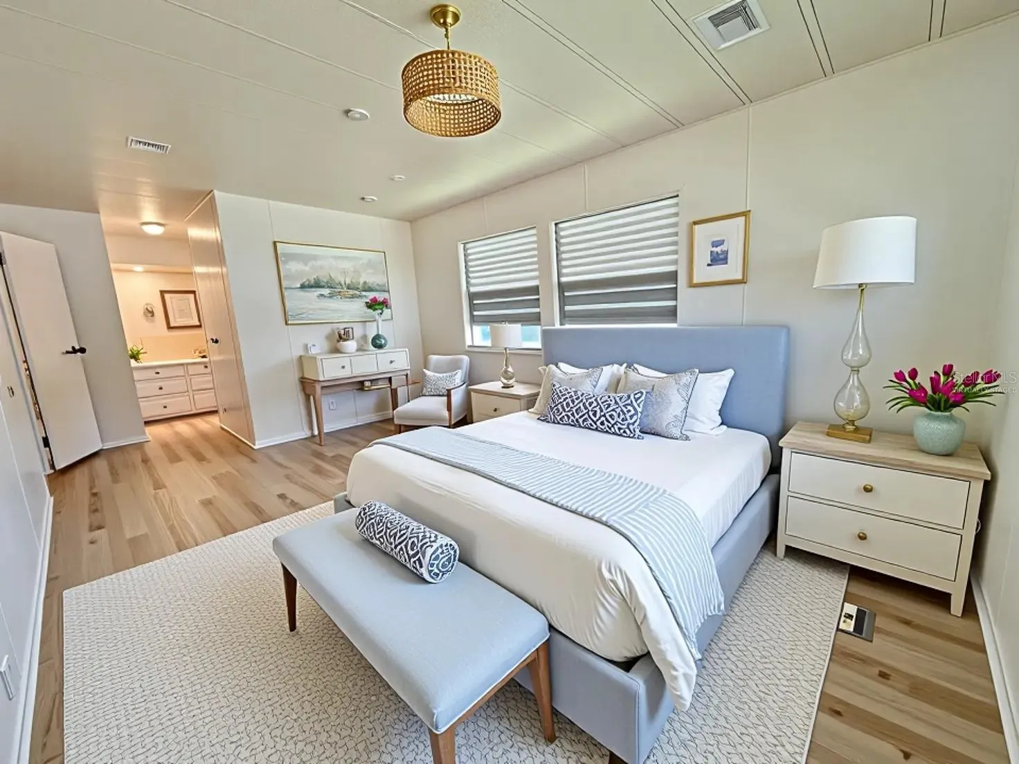 Virtually Staged Master Bedroom