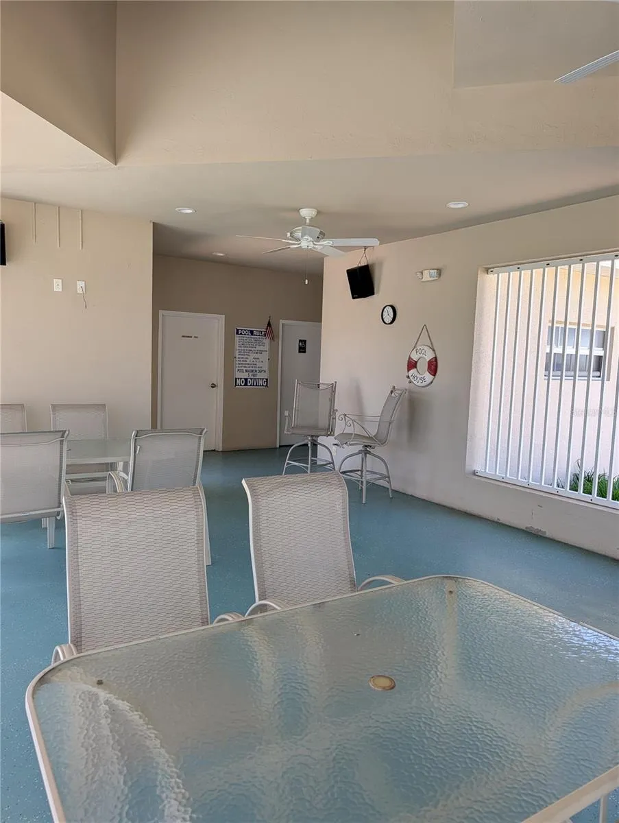 Interior of clubhouse.