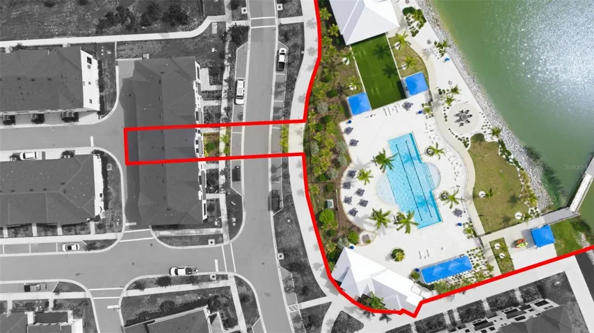 Community pool with direct access