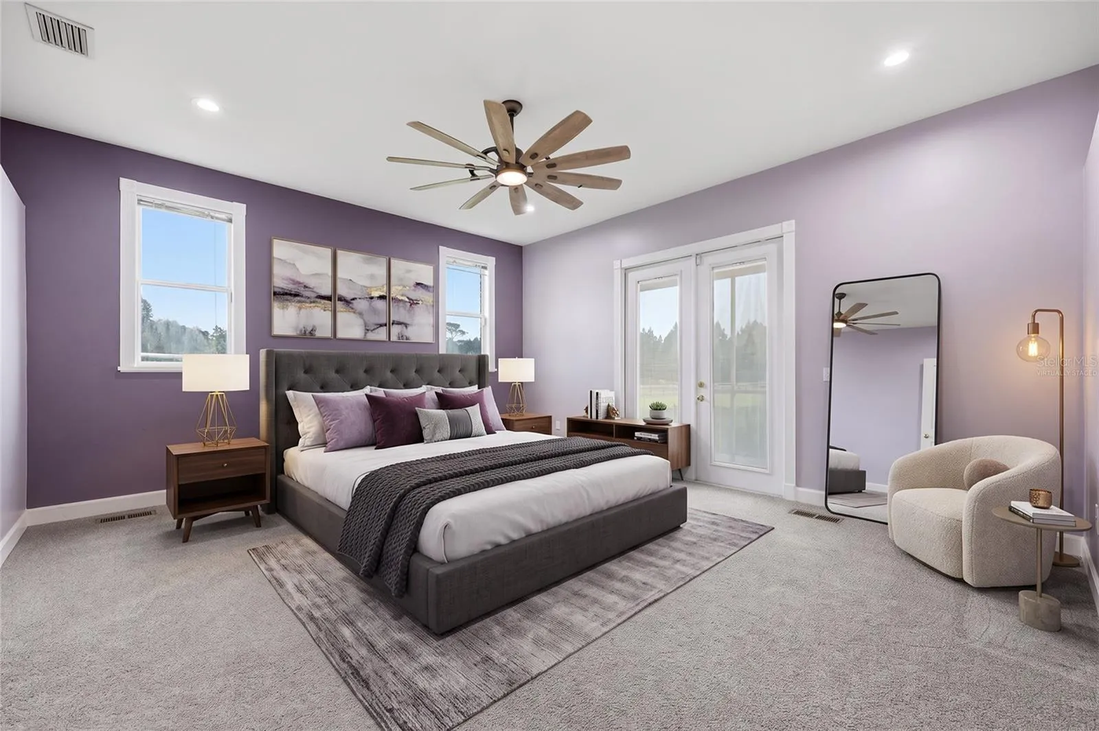virtually staged Master Suite