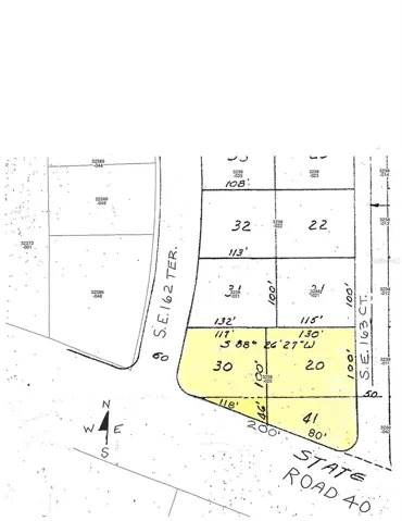 Subject property highlighted in yellow