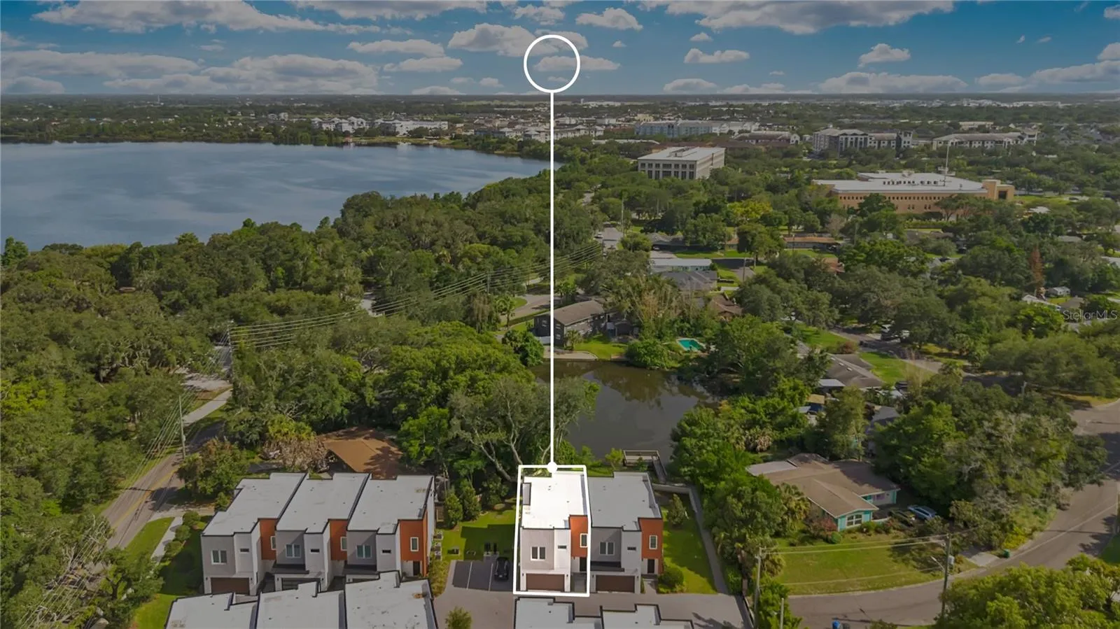 Ariel shot of property showing location