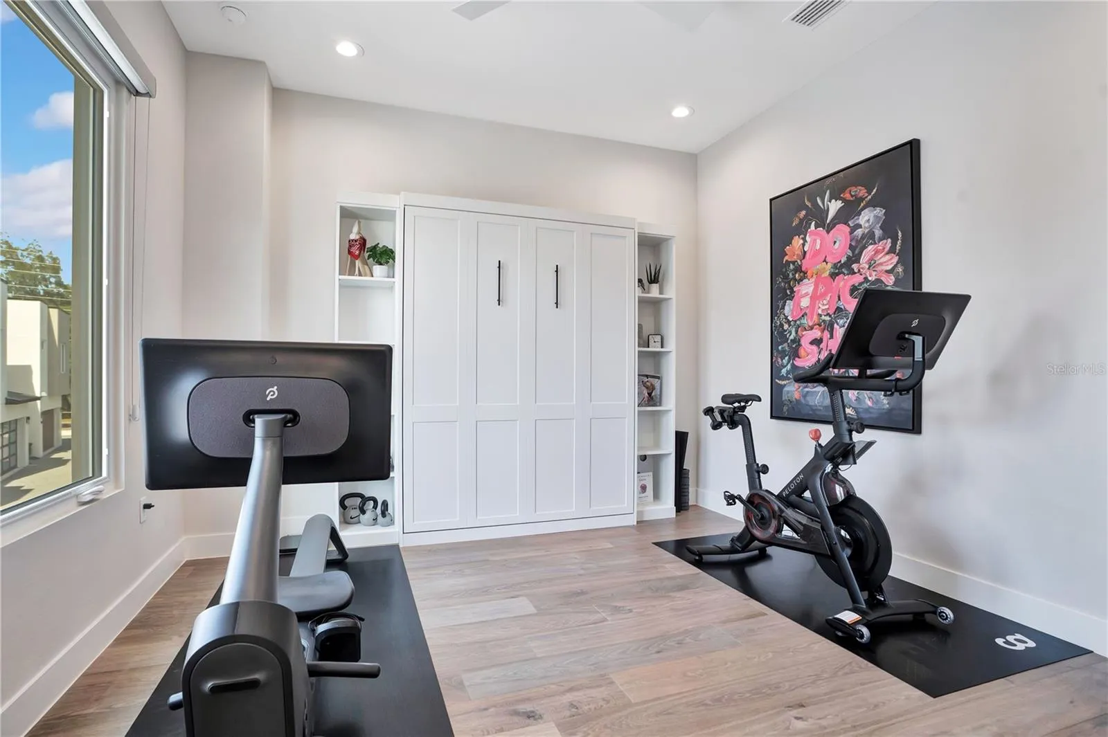 Exercise room/guest room with Murphy bed