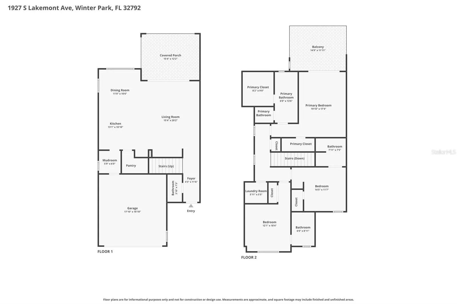 Combined floor plan up and down