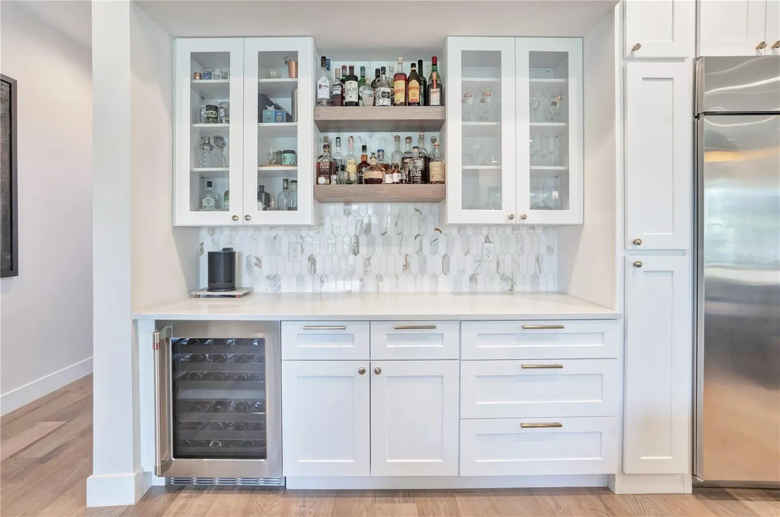 wet bar in living room