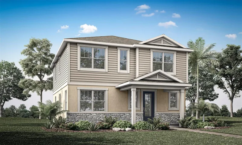 Meridian Parks - Grayton Floorplan - Coastal Elevation - Architect's Rendering