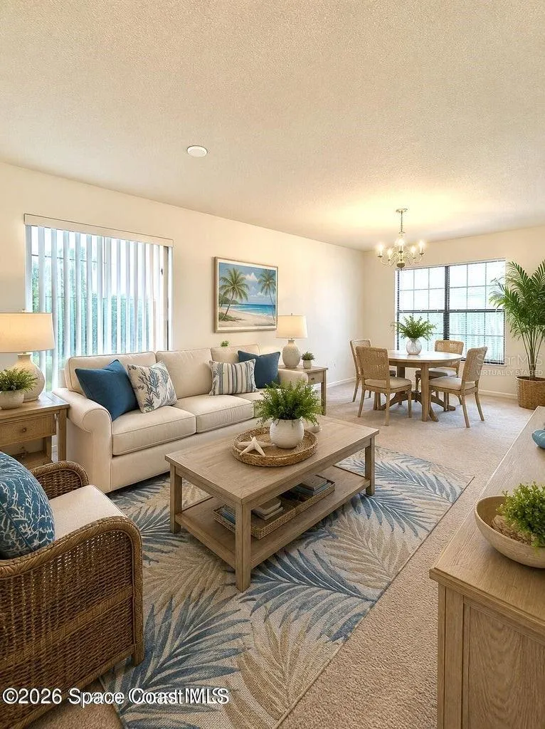 Virtually Staged Living &amp; Dining Room