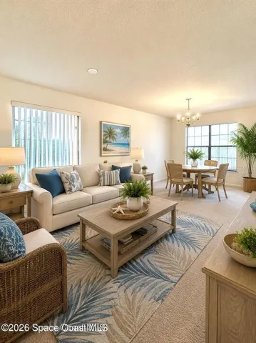 Virtually Staged Living &amp; Dining Room