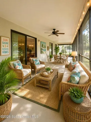 Virtually Staged Screened Porch
