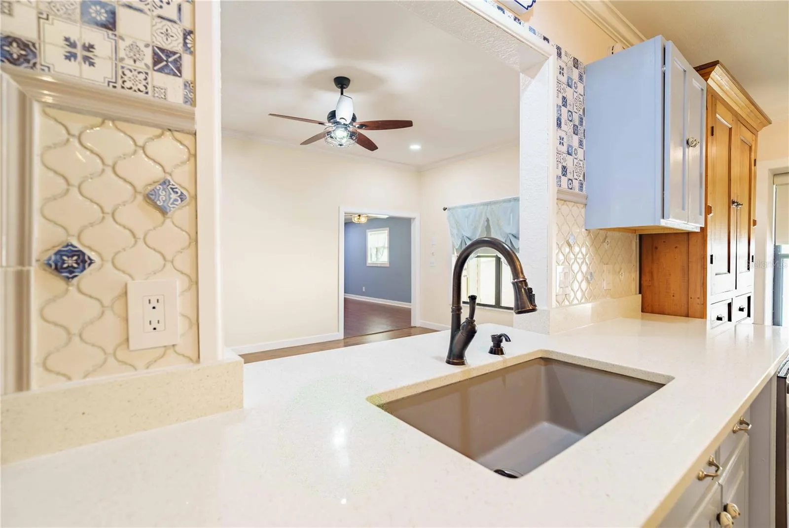 Kitchen looking into family room