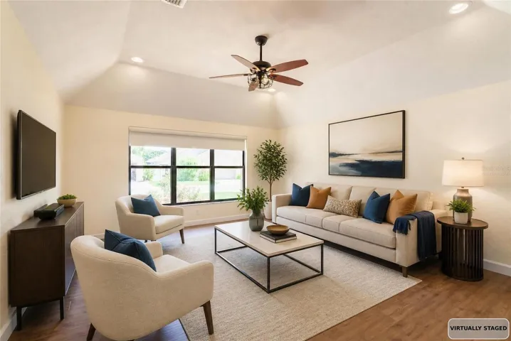 Virtually staged great room