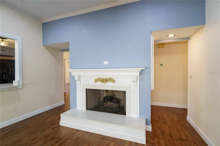 Gas fireplace with quartz surround