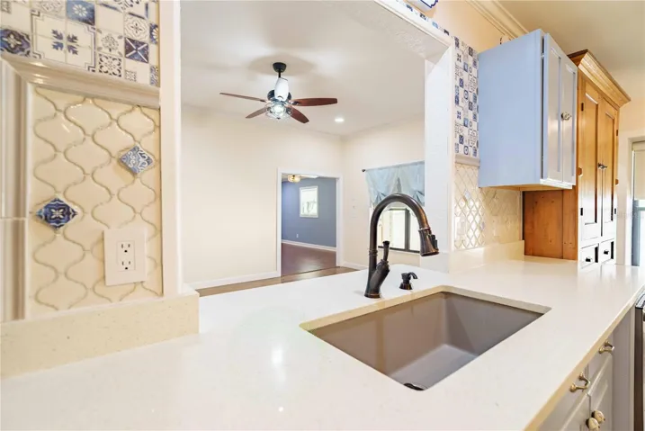 Kitchen looking into family room