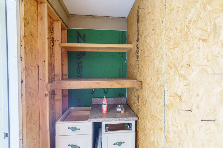 Storage room in back of house