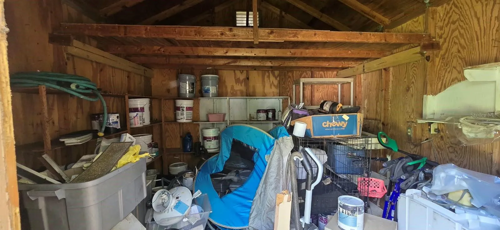 Interior of shed