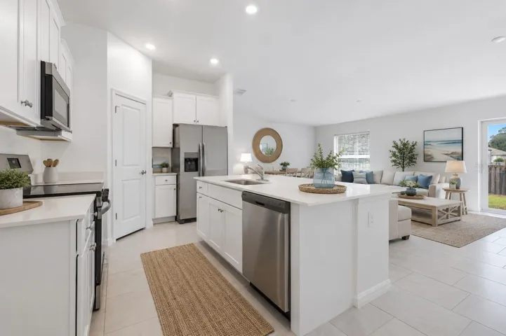Virtually Staged Kitchen and Living Room