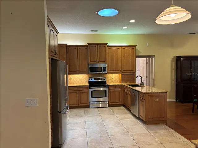 Kitchen with under and over cabinet lighting