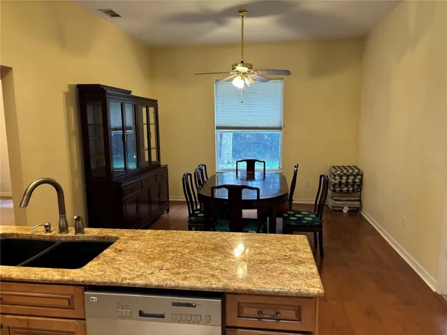 Kitchen back to dining area