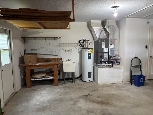 Garage with utility tub