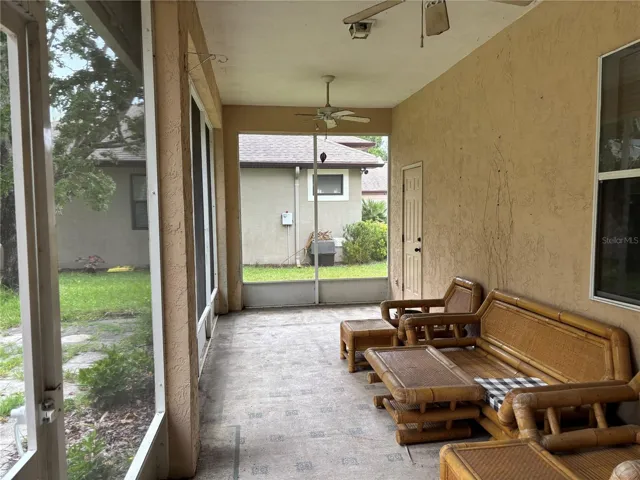 Inside screened lanai