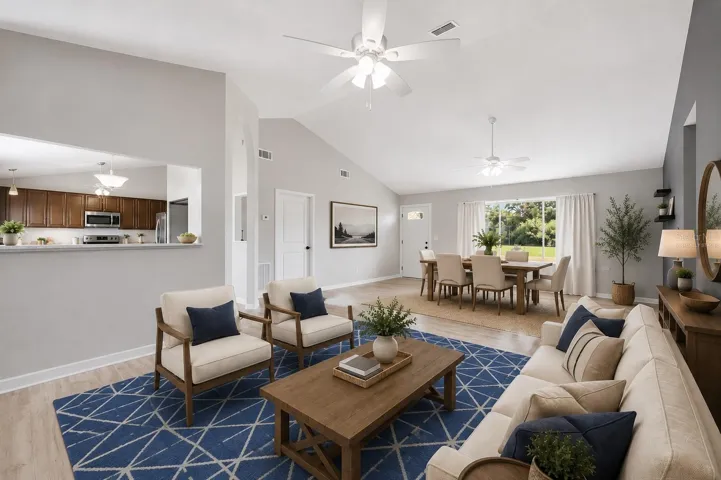 2nd Option for Great Room - This image has been virtually staged for illustrative purposes to demonstrate the potential design and layout of the space. Furniture, décor, and accessories shown are virtual and are not included with the property.