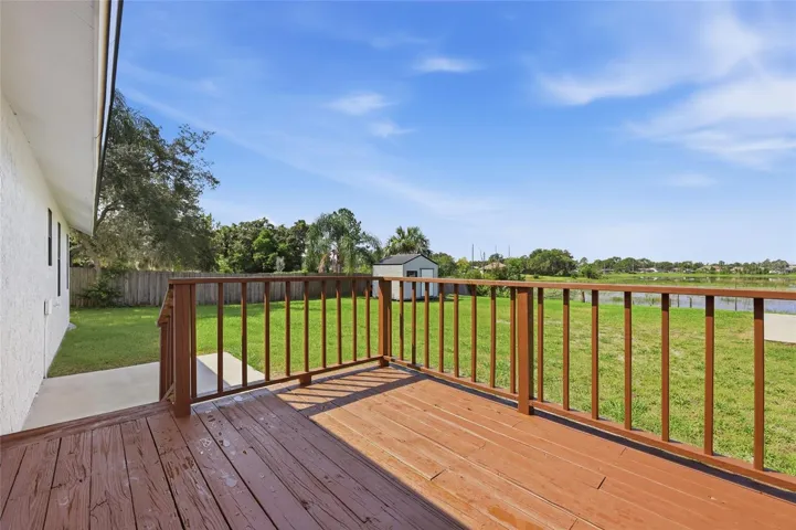 Outdoor deck leading from the kitchen/nook area.