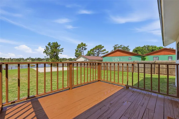 Outdoor deck from the dinette area.